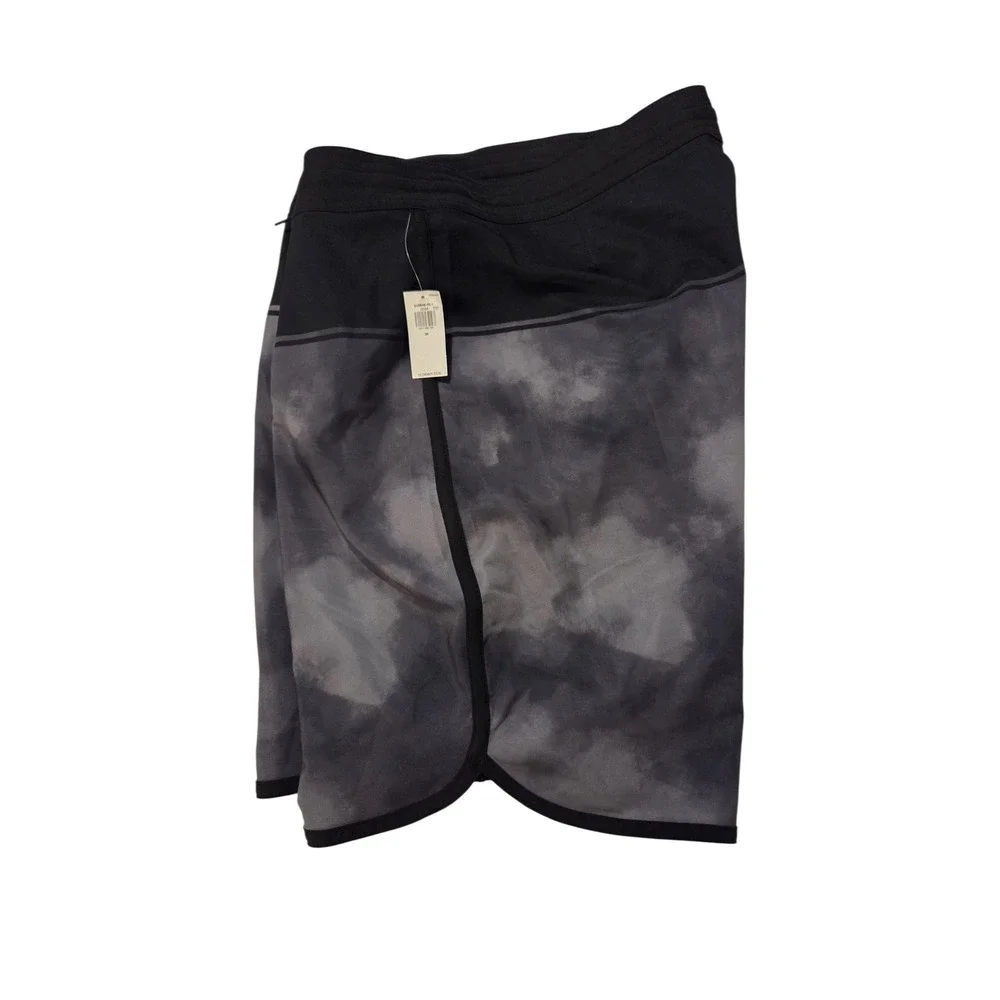 Old Navy Mens Board Shorts Size 36 Black‎ Gray Cloud Print Swim Trunks